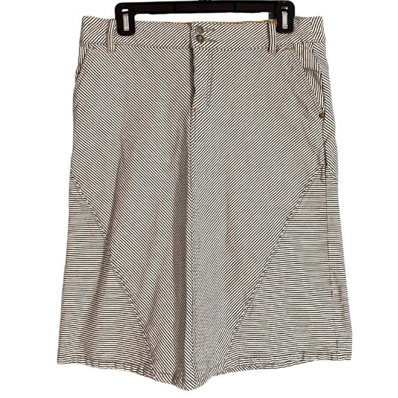 Pilcro & the Letterpress Navy Hickory Striped A-Line Denim Skirt Size 28 - Picture 2 of 9